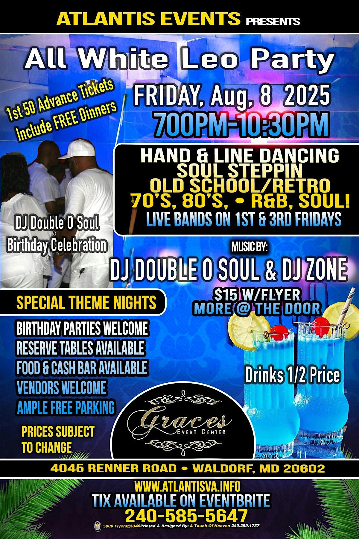 2nd Fri. Aug 8 2025 All White Party Hand/Line Dancing @ Graces Event Center, 8 August | Event in Waldorf | AllEvents
