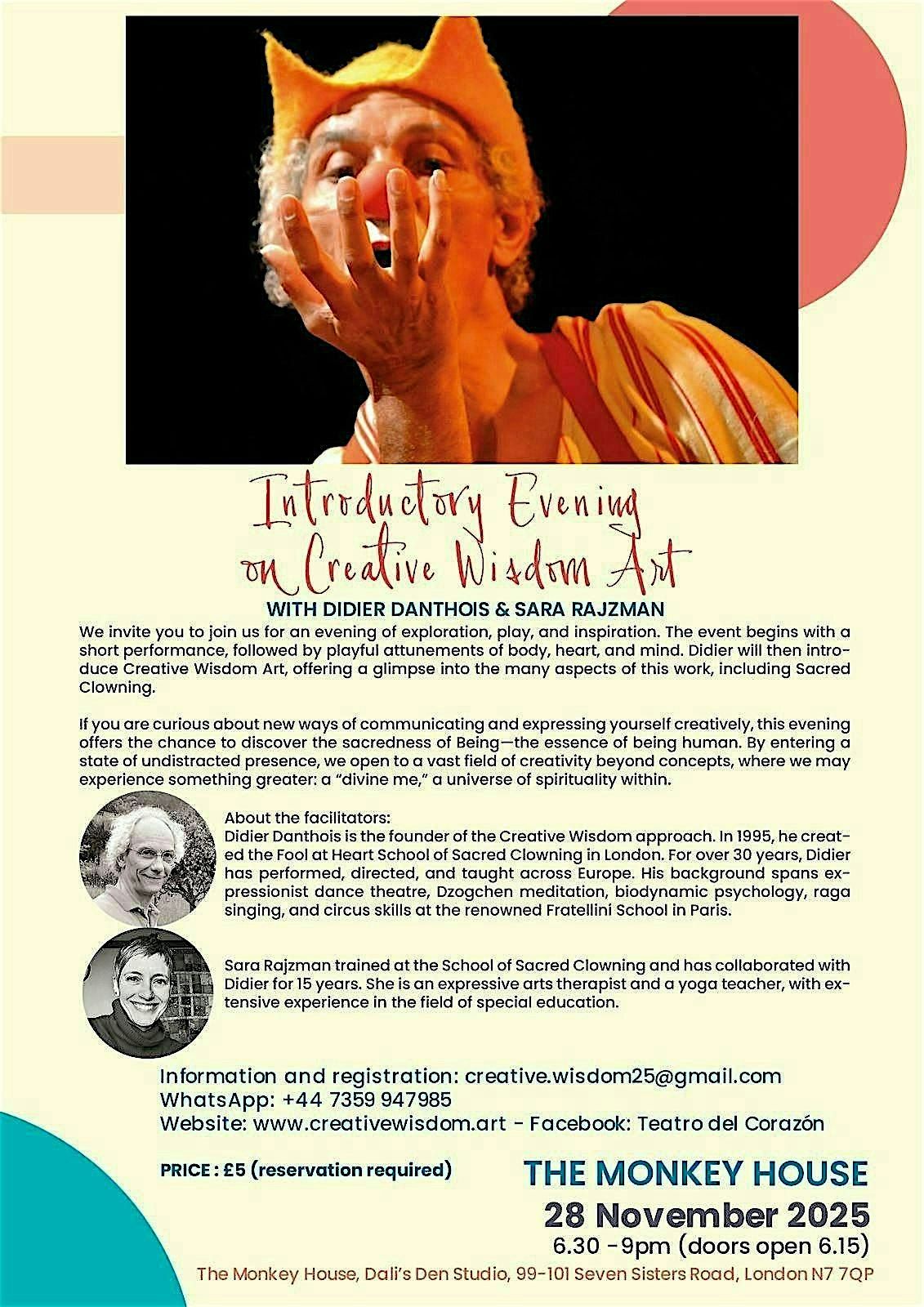 Introductory Evening on Creative Wisdom Art and the Sacred Clown, 28 November | Event in London | AllEvents