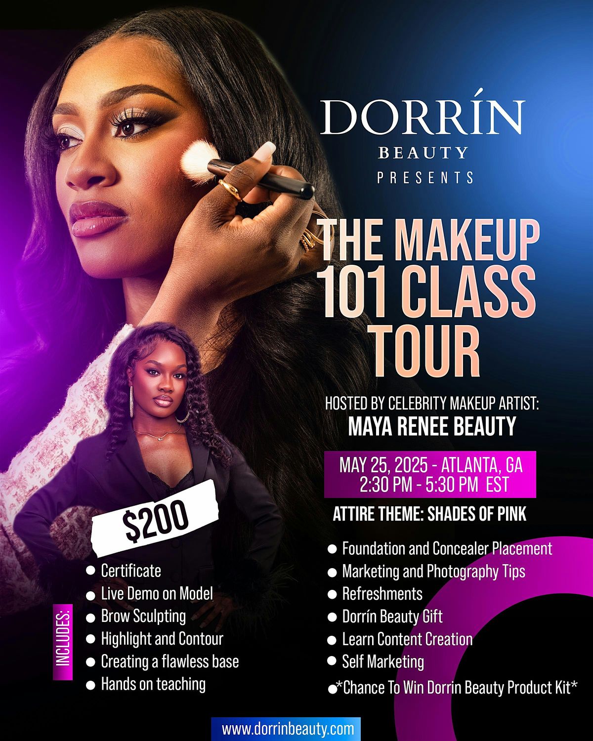 Dorrín Beauty Atlanta Makeup 101 Class, 25 May | Event in Marietta | AllEvents