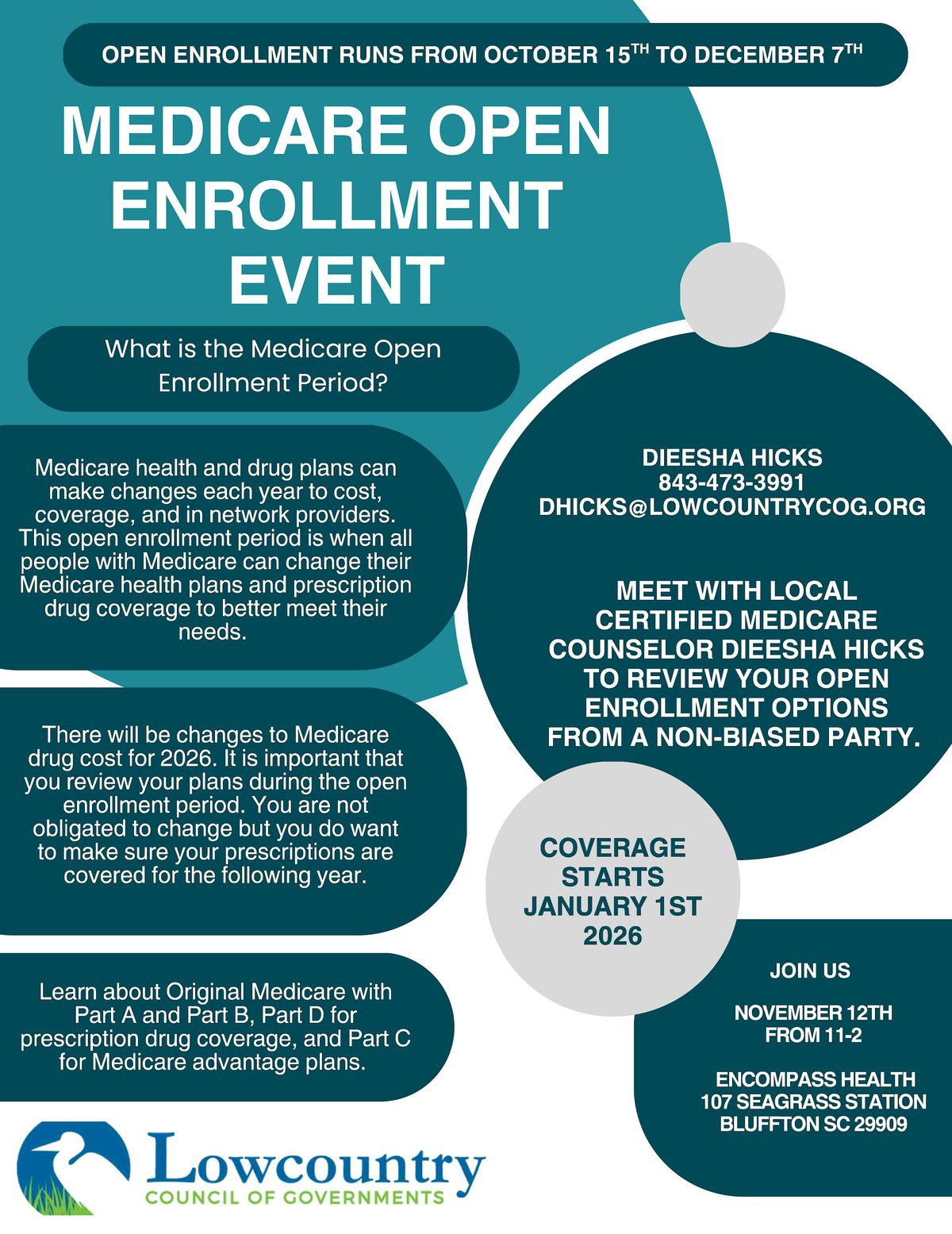 Medicare Open Enrollment Event-Open to the Public, 12 November | Event in Bluffton | AllEvents