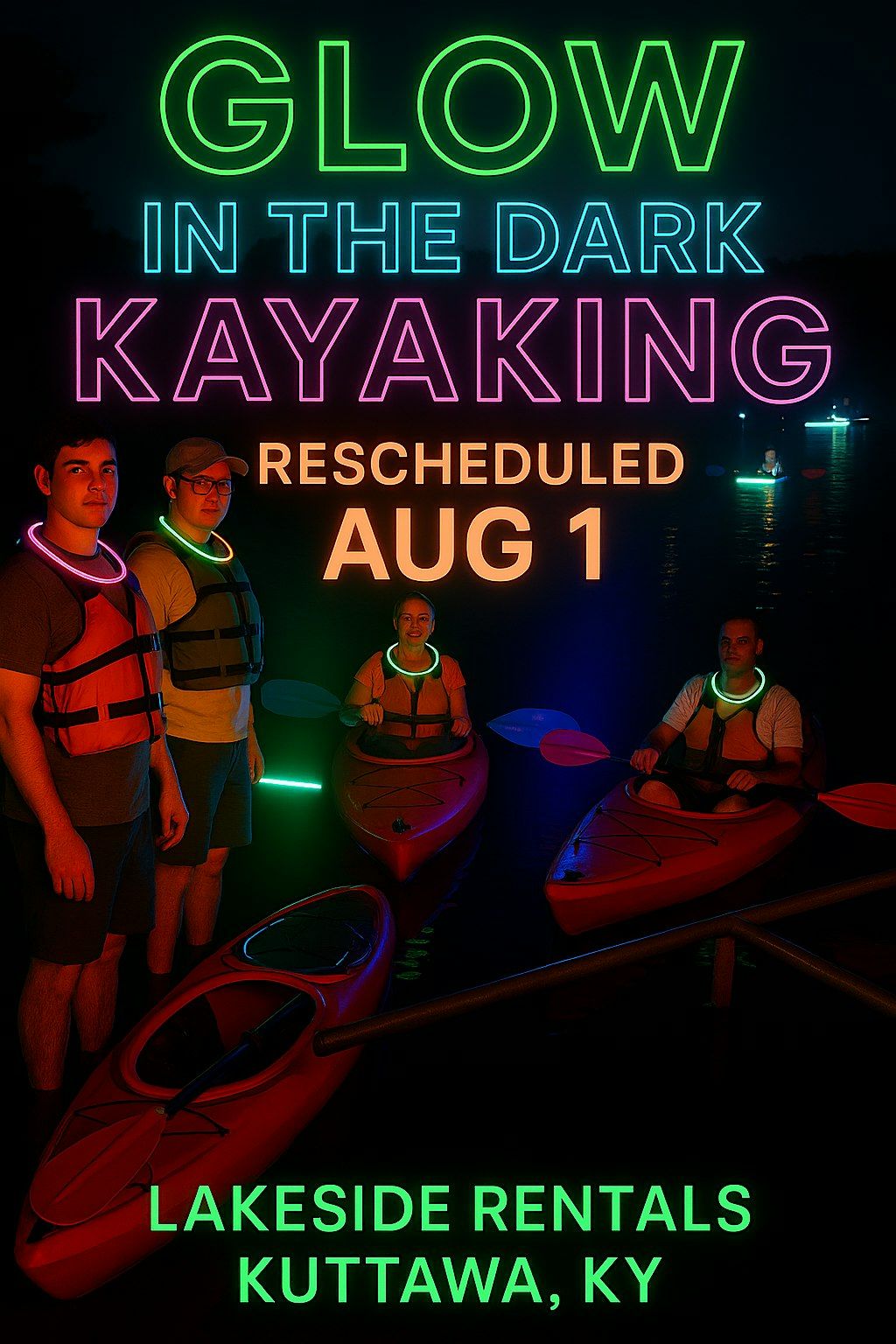 Glow in the Dark Kayaking, 1 August | Event in Kuttawa | AllEvents