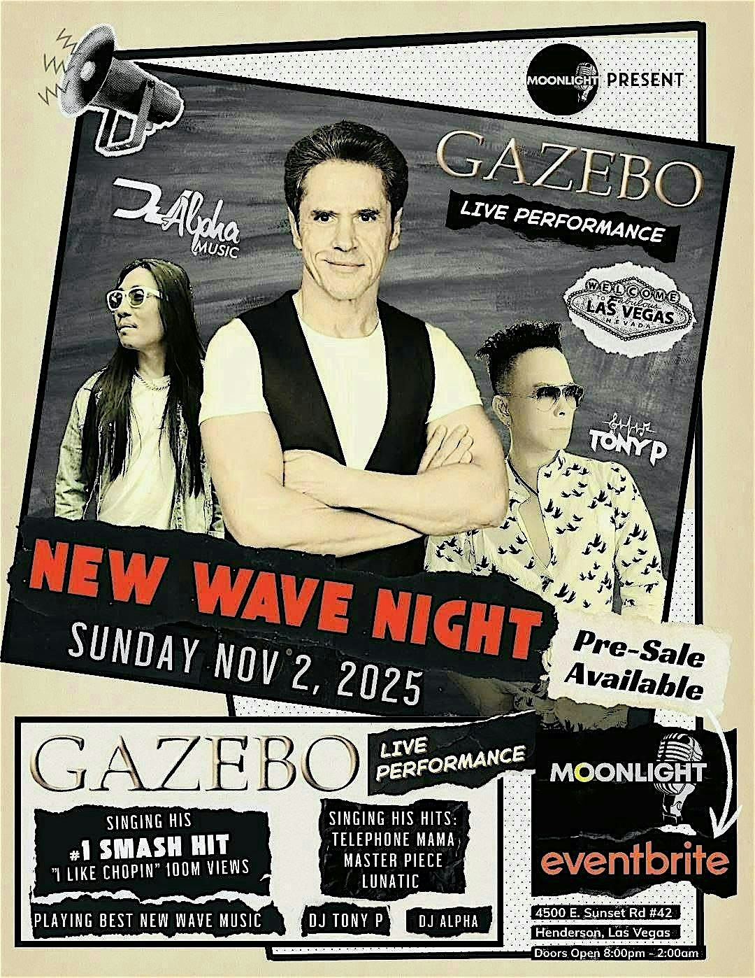 Gazebo Live in Las Vegas – First-Ever Performance! | New Wave Night, 2 November | Event in Henderson | AllEvents