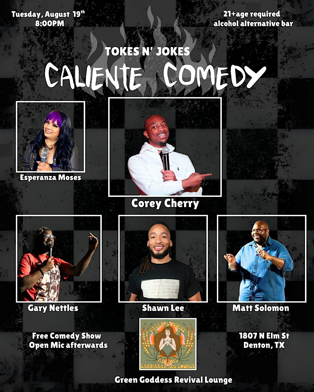 Caliente Comedy with Corey Cherry, 19 August | Event in Denton | AllEvents