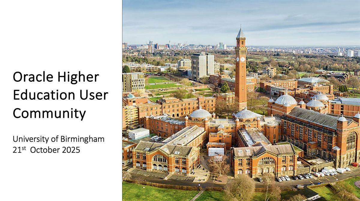 Oracle Higher Education User Community, 21 October | Event in Birmingham | AllEvents