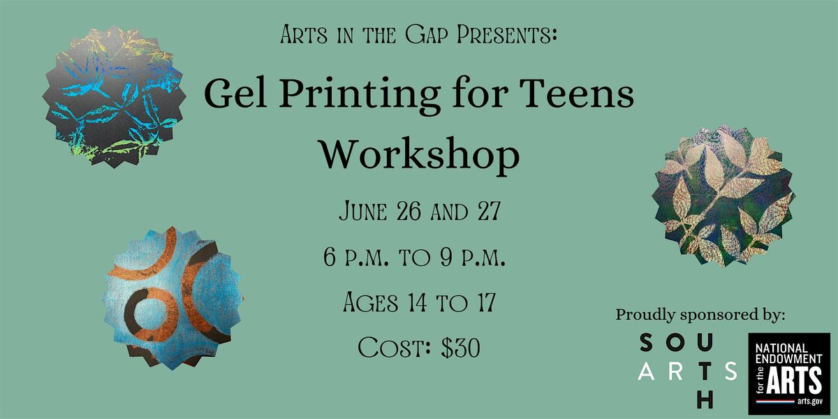 Gel Printing for Teens Workshop, 26 June | Event in Cumberland Gap | AllEvents