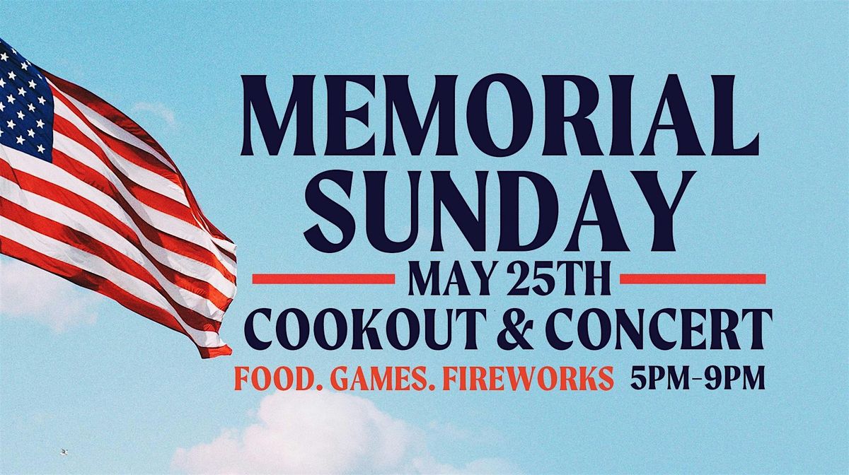 Memorial Sunday Cookout, Concert, & Fireworks, 25 May | Event in Cincinnati | AllEvents