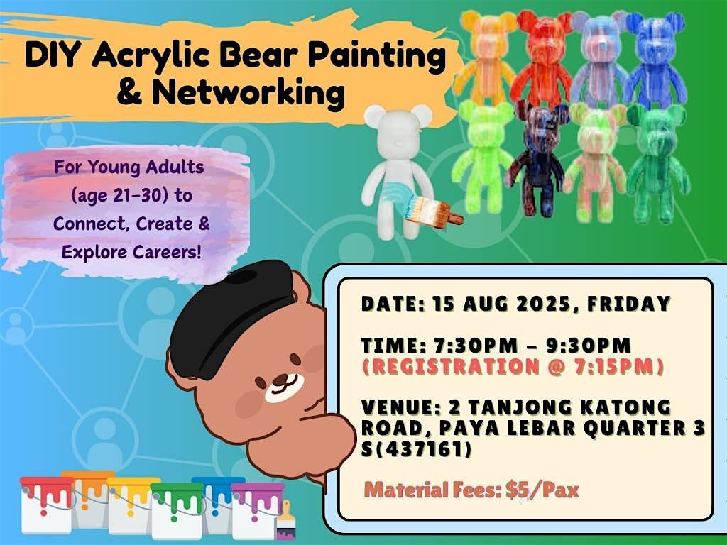 DIY Acrylic Bear Painting & Networking Night!, 15 August | Event in Paya Lebar | AllEvents