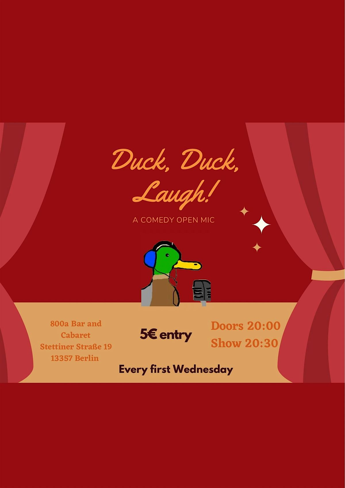 Duck, Duck, Laugh: a comedy open mic, 5 November | Event in Berlin | AllEvents