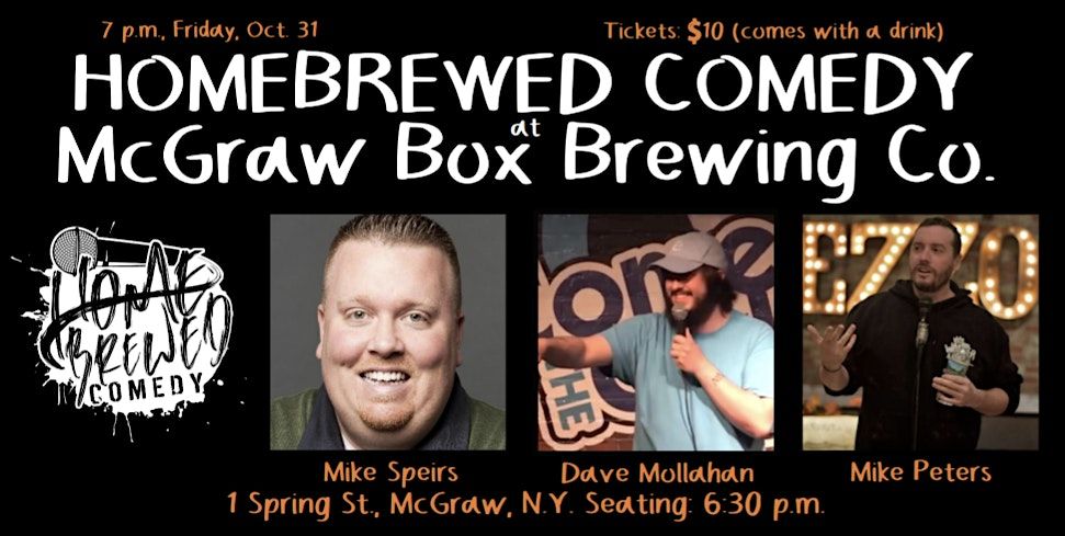 Homebrewed Comedy at McGraw Box Brewing Co., 31 October | Event in McGraw | AllEvents