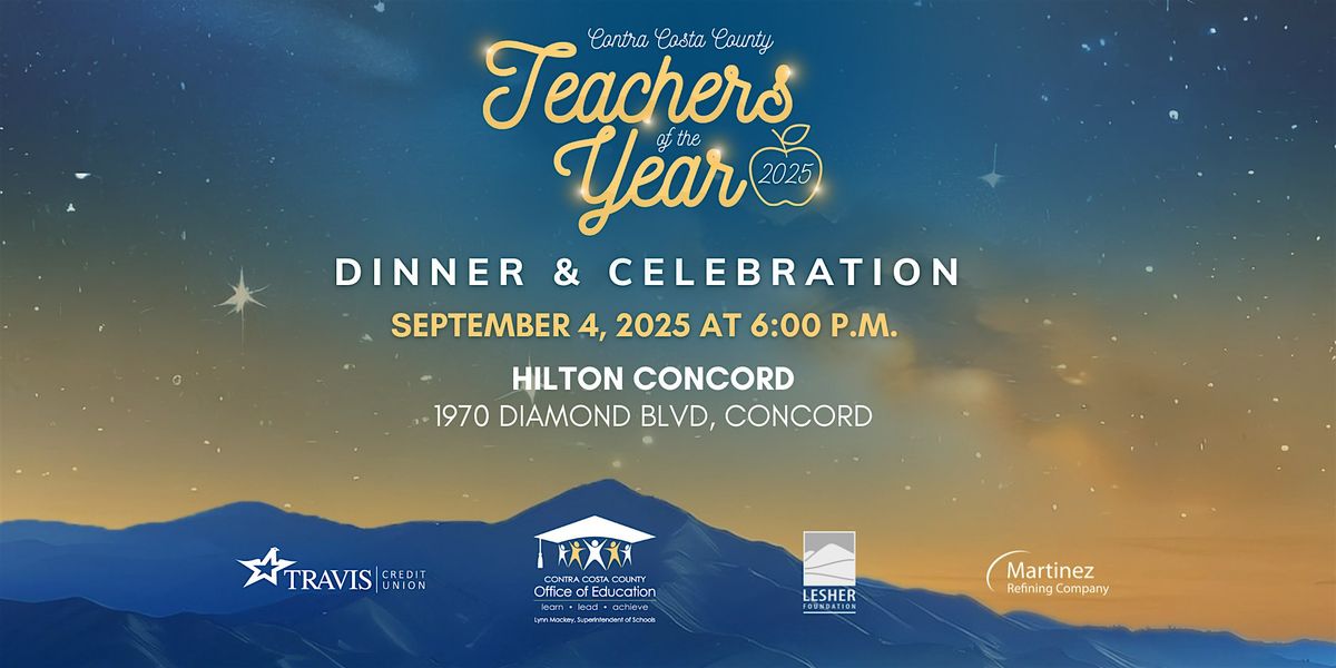 2025 Contra Costa County Teachers of the Year Dinner & Celebration, 4 September | Event in Concord | AllEvents