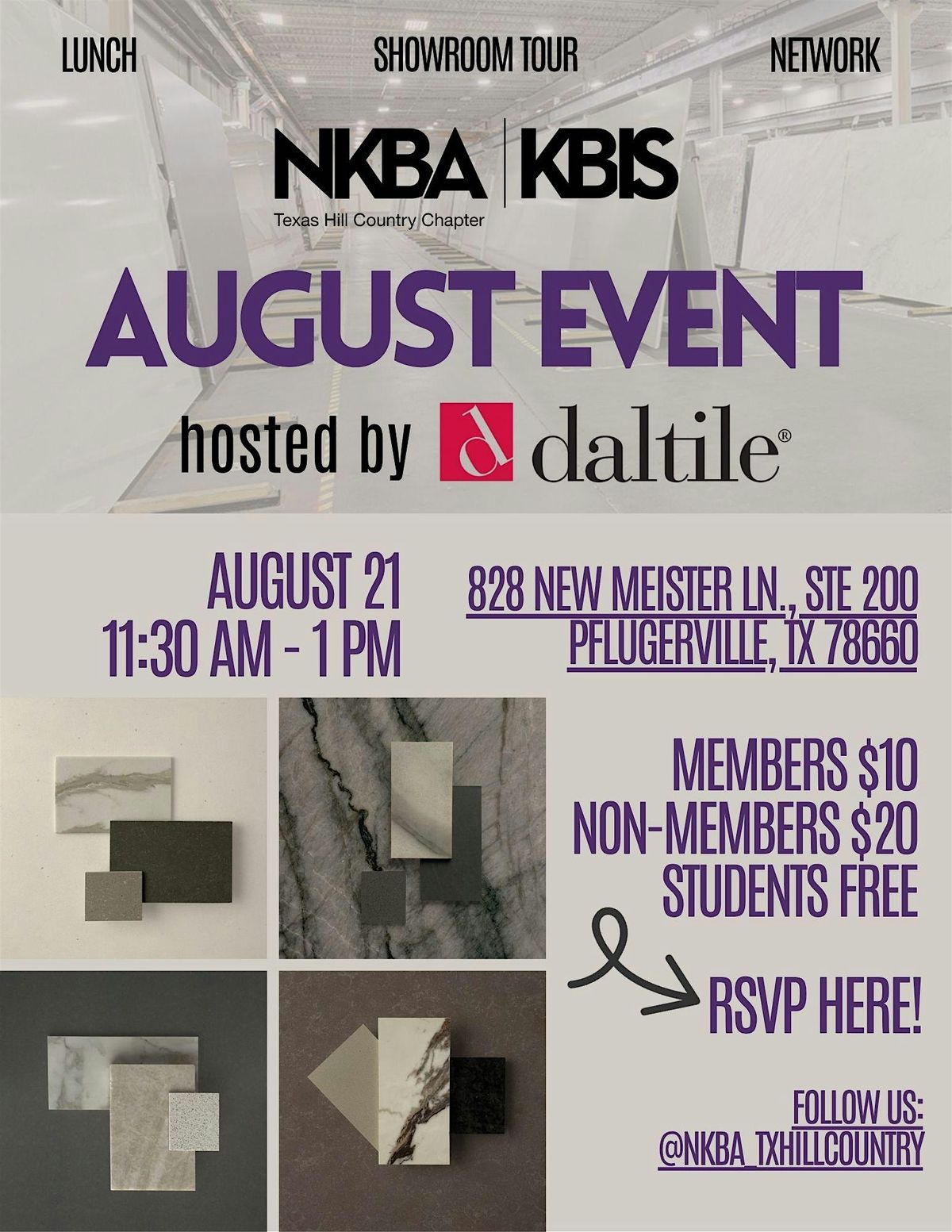Lunch & Showroom Tour at Daltile | Event in Pflugerville | AllEvents