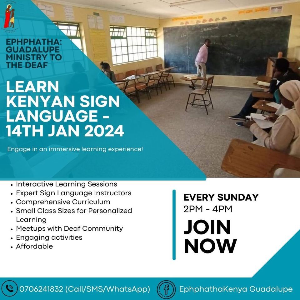 Registration for Kenyan Sign Language (KSL) classes, Our Lady of
