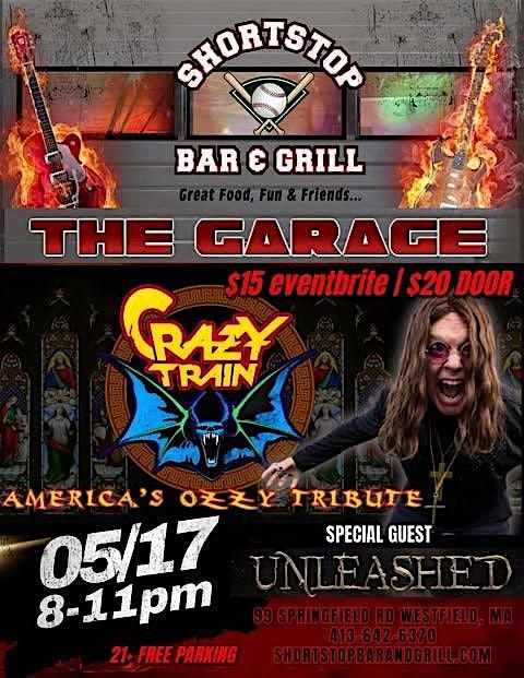 Crazy Train (Ozzy tribute) at The Garage in Shortstop, 17 May | Event in Westfield | AllEvents