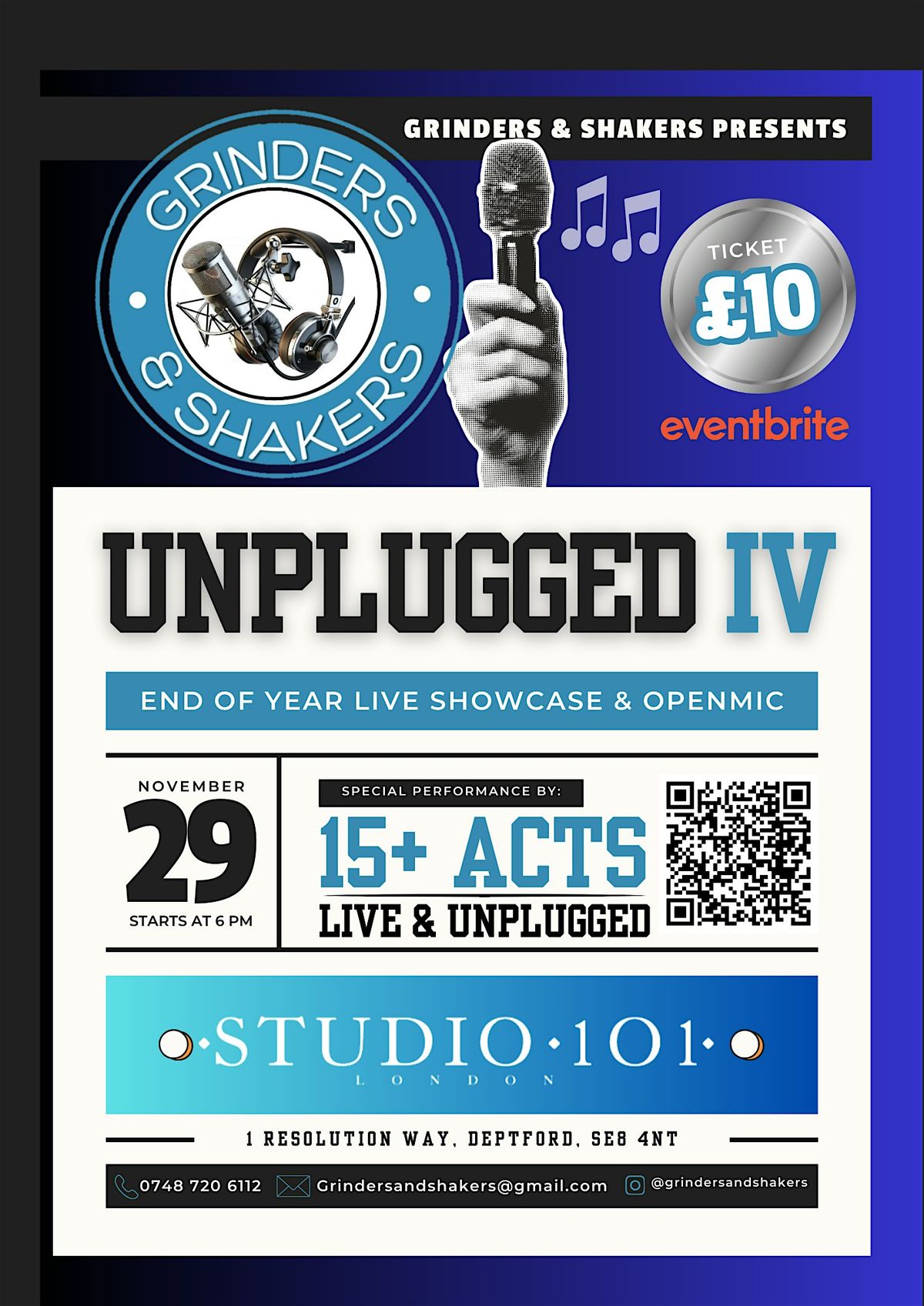 Grinders and Shakers Unplugged IV, 29 November | Event in London | AllEvents