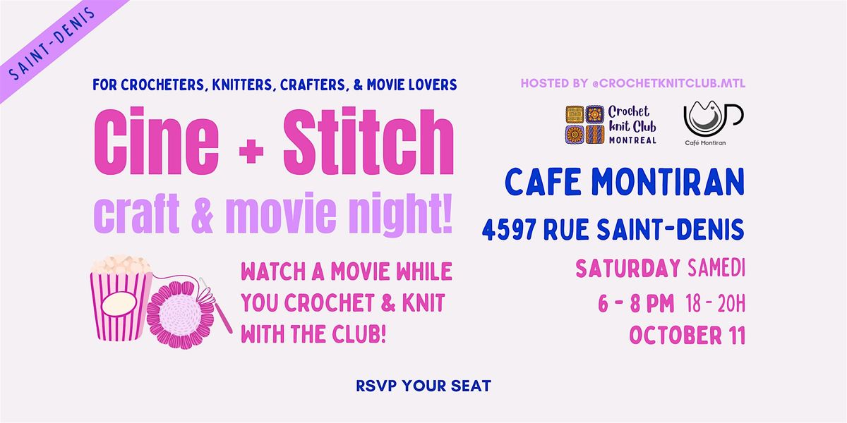 Craft & Movie Night at Café Montiran (October 11, 6–8 PM), 11 October | Event in Montréal | AllEvents