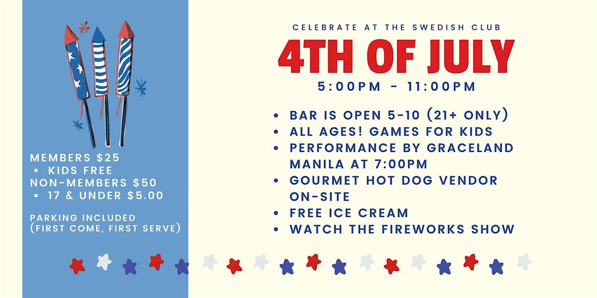 July 4th at the Swedish Club, 4 July | Event in Seattle | AllEvents