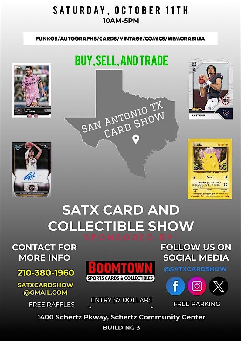SA TX Card & Collectible Show, 11 October | Event in Schertz | AllEvents