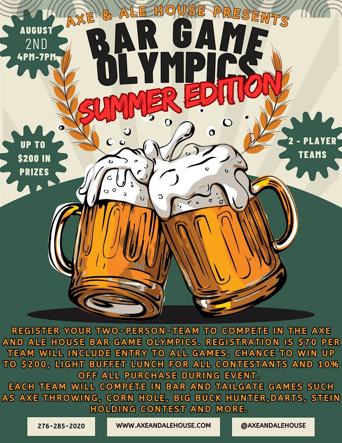 Axe and Ale House Bar Game Olympics - Summer Edition, 2 August | Event in Bristol | AllEvents