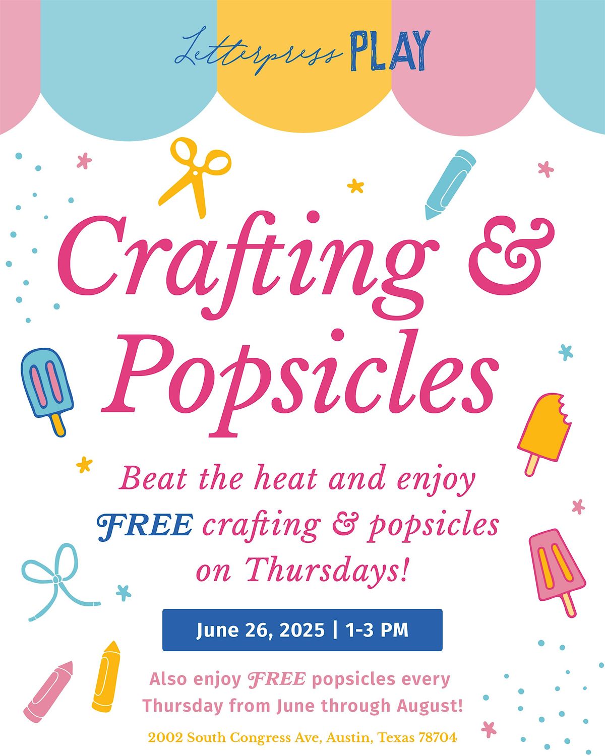 June Crafting and Popsicles, 26 June | Event in Austin | AllEvents