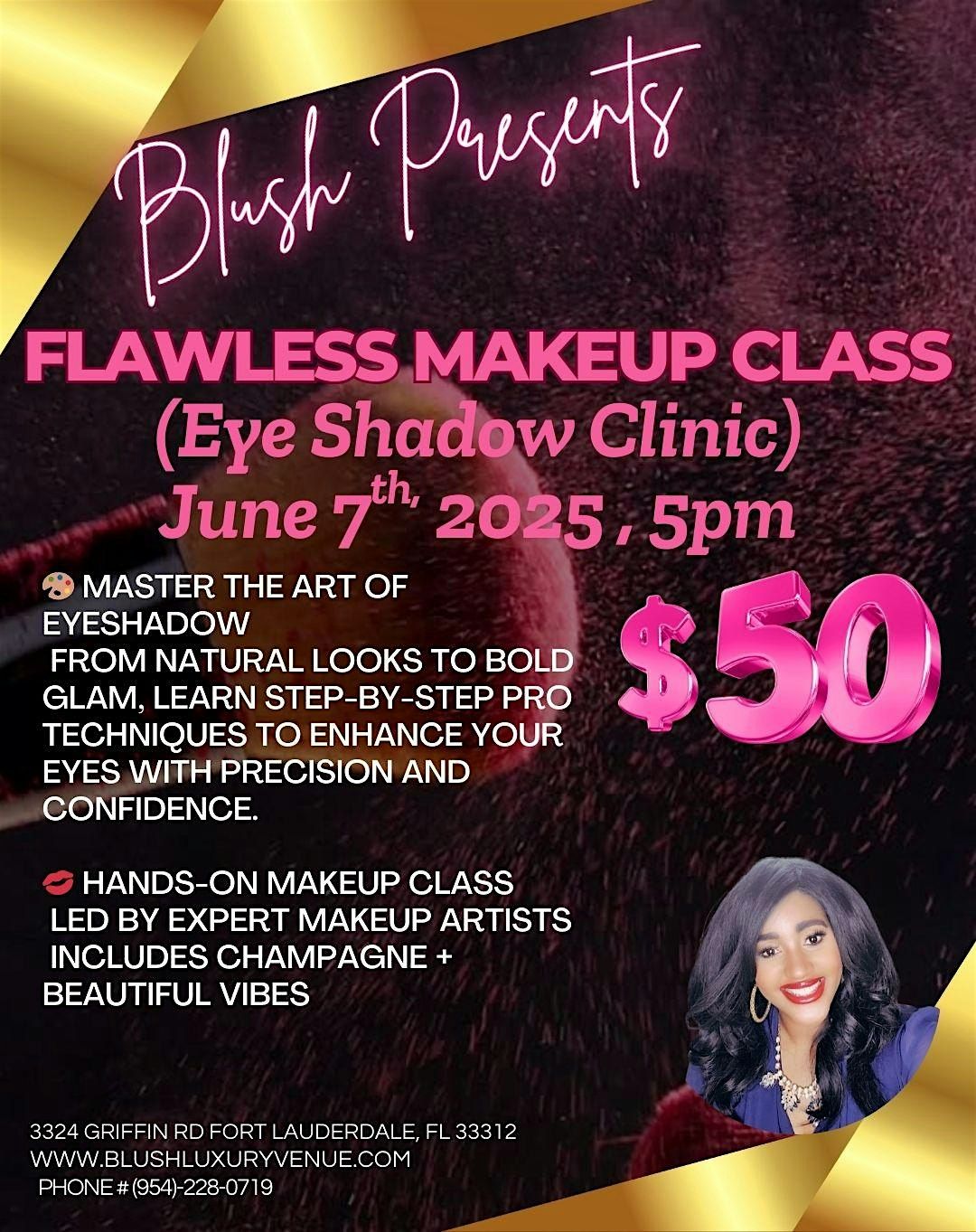 FLAWLESS MAKEUP CLASS (Eye Shadow Clinic), 7 June | Event in Fort Lauderdale | AllEvents