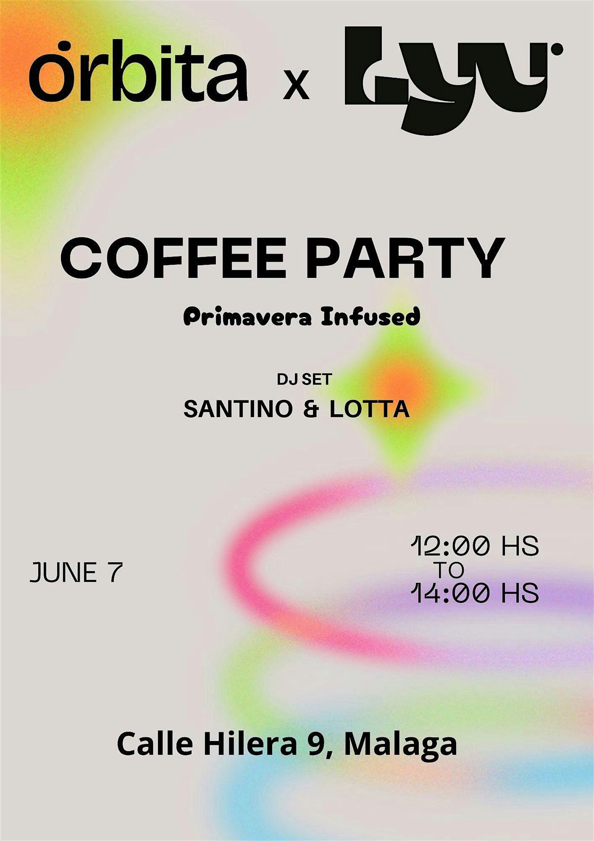 COFFEE PARTY - LYVCOFFE  x ORBITA, 7 June | Event in Málaga | AllEvents