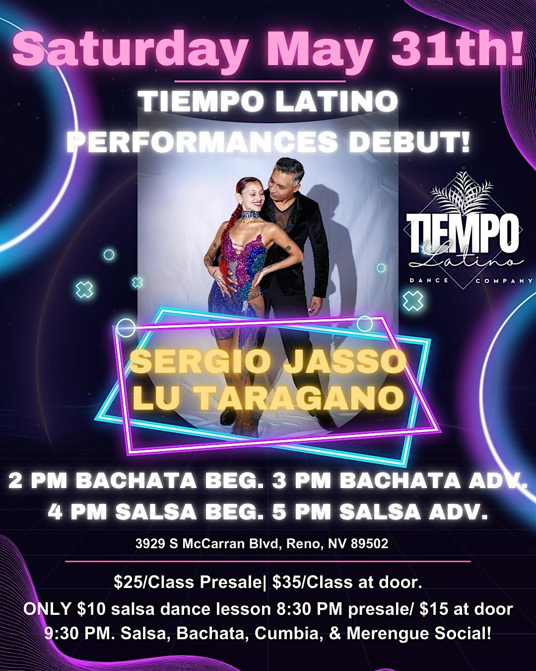 Tiempo Latino Performances Debut - Latin Dance Workshops & Social, 31 May | Event in Reno | AllEvents