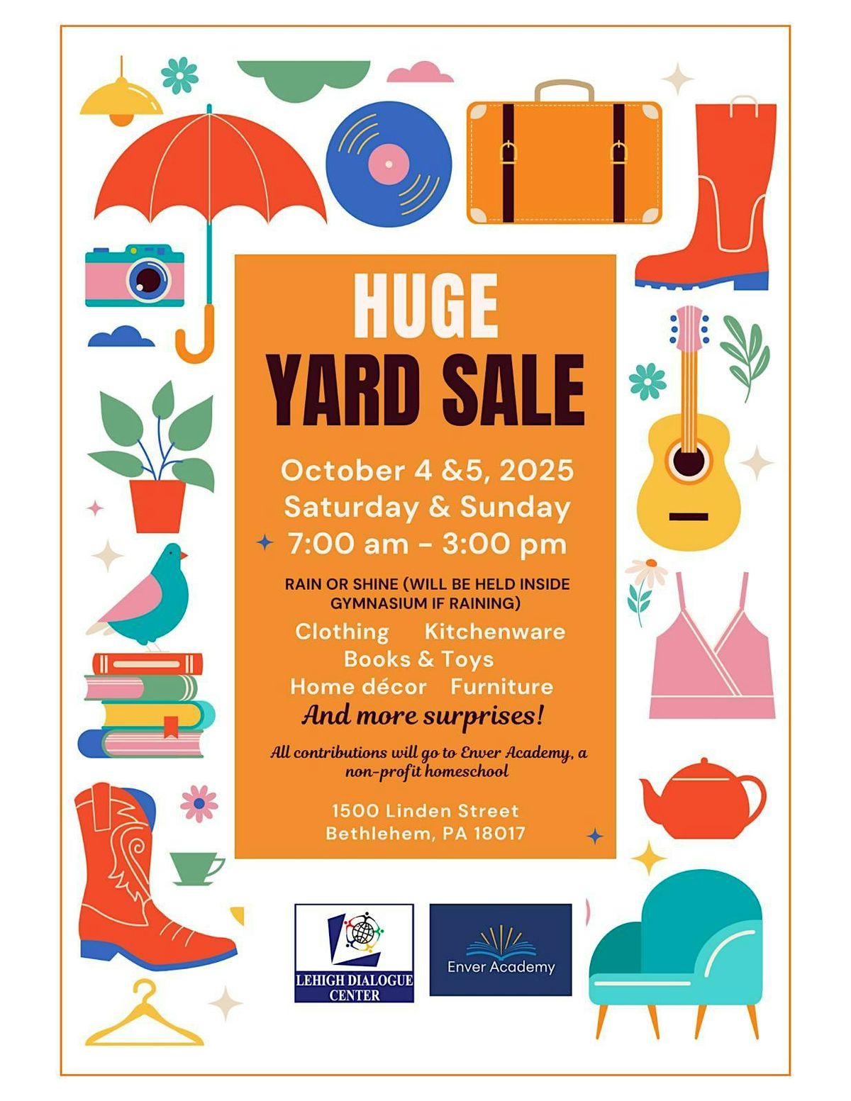 Community Yard Sale Fundraiser – Enver Academy | Event in Bethlehem | AllEvents