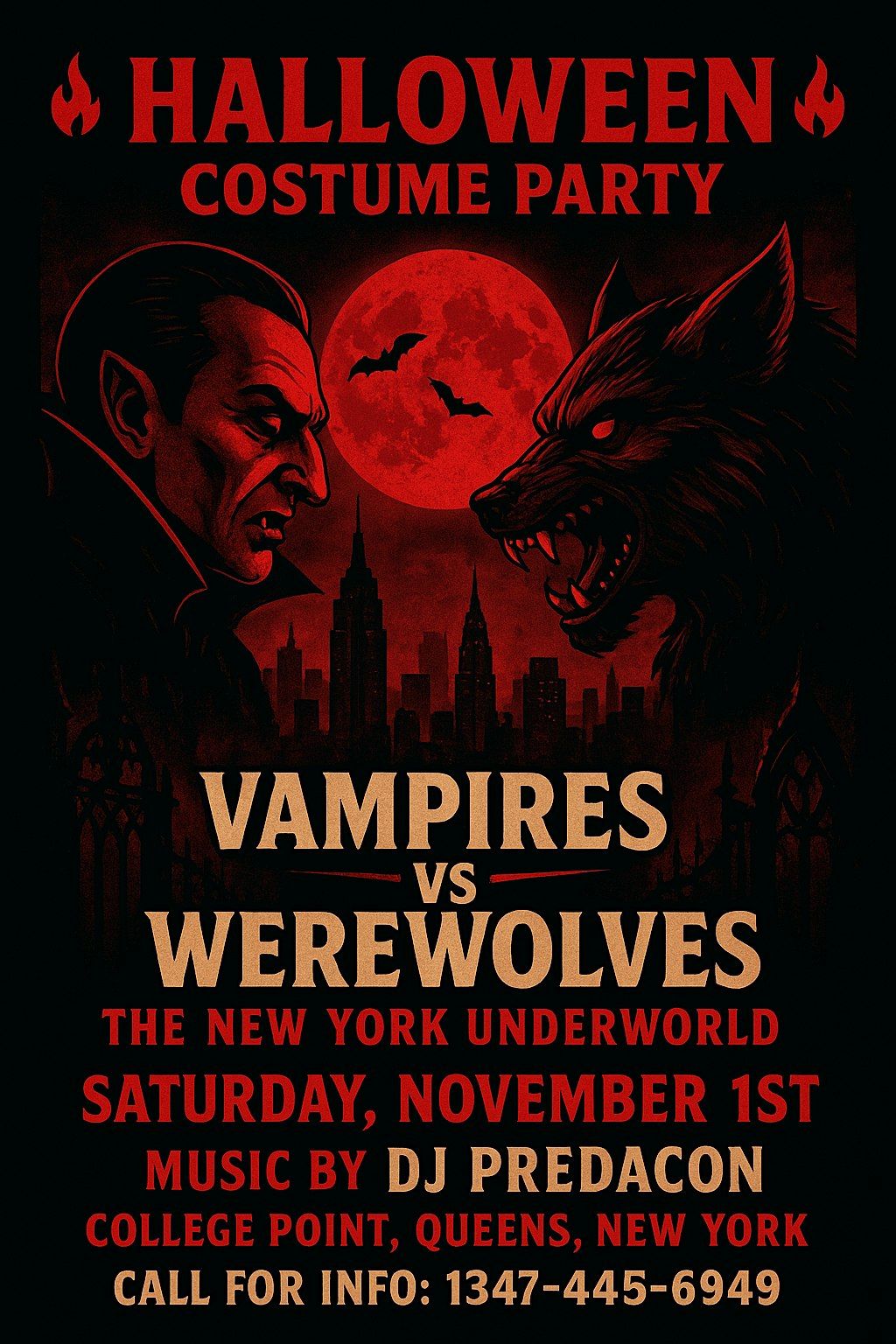 Underworld Vampire vs Lycans rave, 1 November | Event in Queens | AllEvents