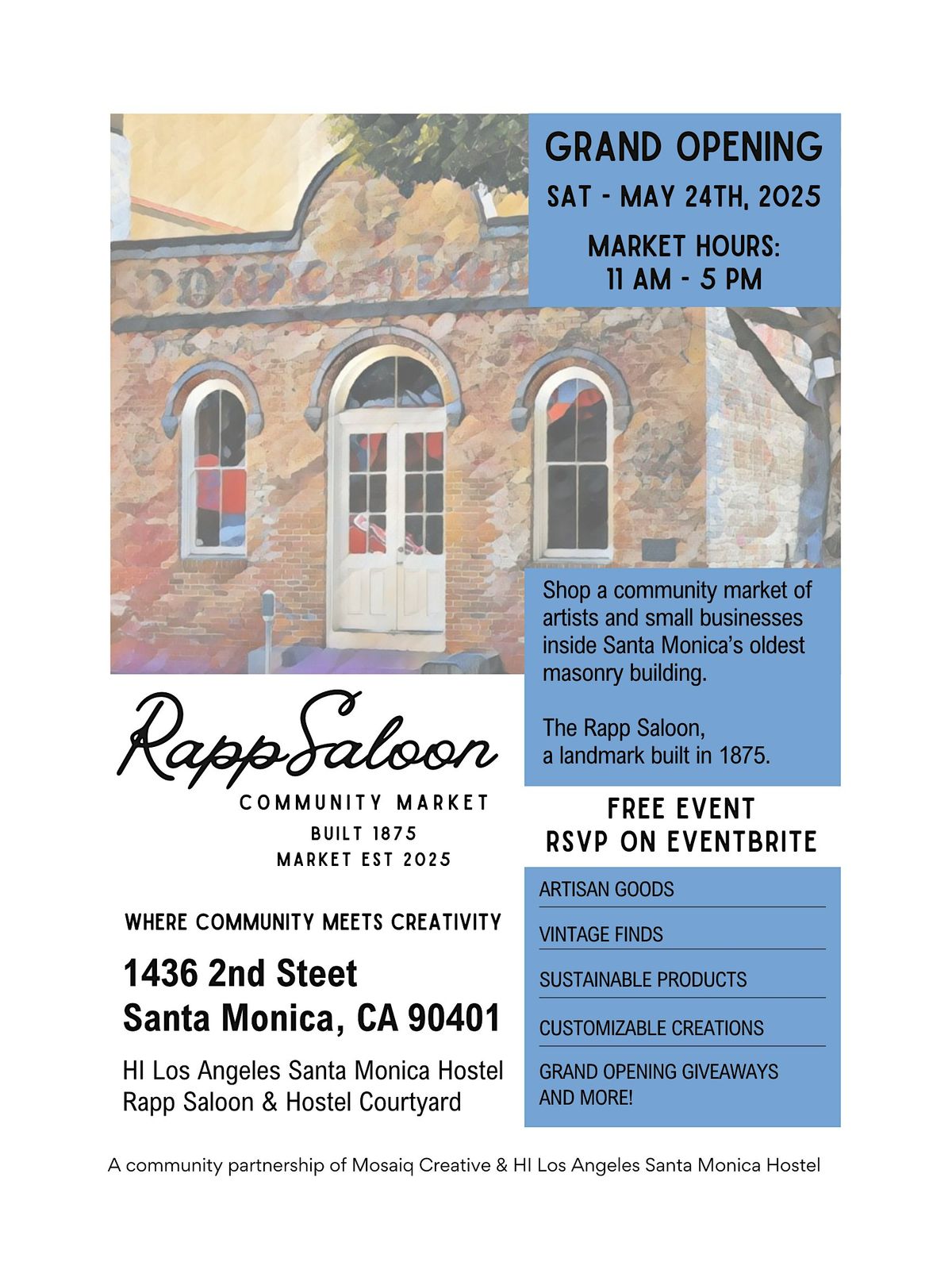 Rapp Saloon Community Market - Santa Monica, 24 May | Event in Santa Monica | AllEvents
