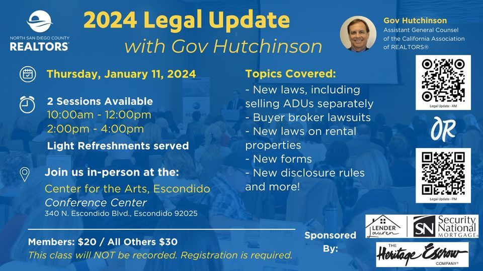 Legal Update Gov Hutchinson (PM Session), California Center for the