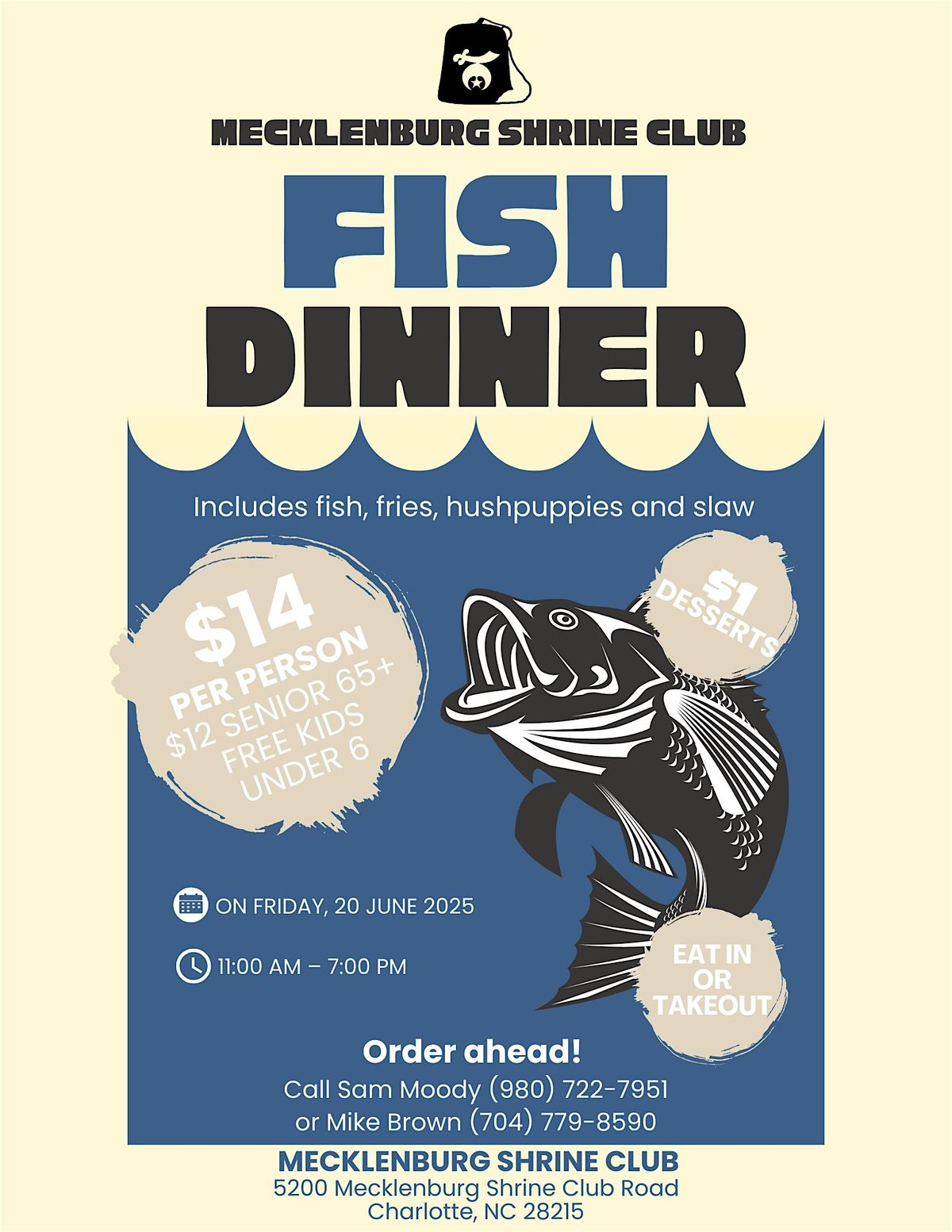 Fish Dinner, 20 June | Event in Charlotte | AllEvents