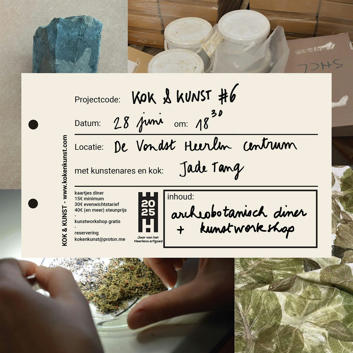 KOK & KUNST #6 - archeobotanisch diner, 28 June | Event in Heerlen | AllEvents