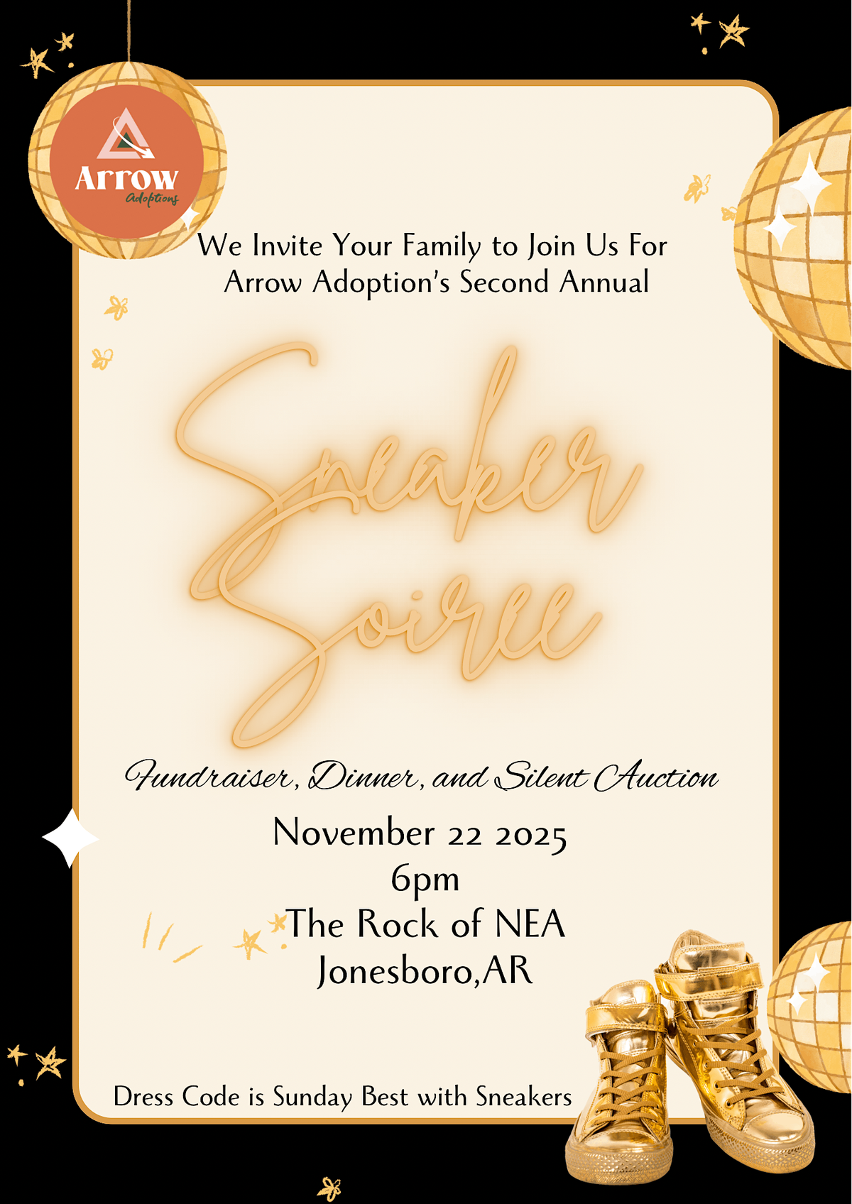Arrow Adoption’s Sneaker  Soriee 2025, 22 November | Event in Jonesboro | AllEvents