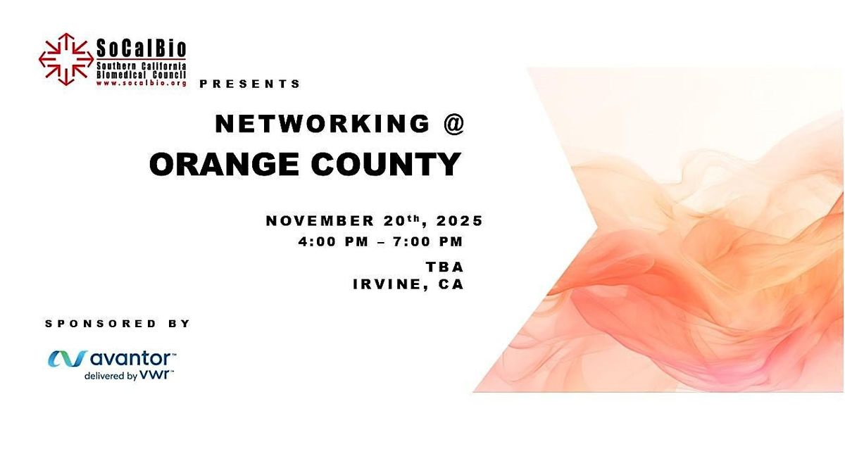 SOCALBIO Networking Mixer in ORANGE COUNTY, 20 November | Event in IRVINE | AllEvents