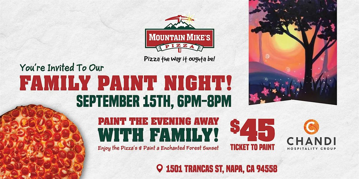 Family Paint Night at Mountain Mike’s  Pizza, Napa | September 15th, 15 September | Event in Napa | AllEvents