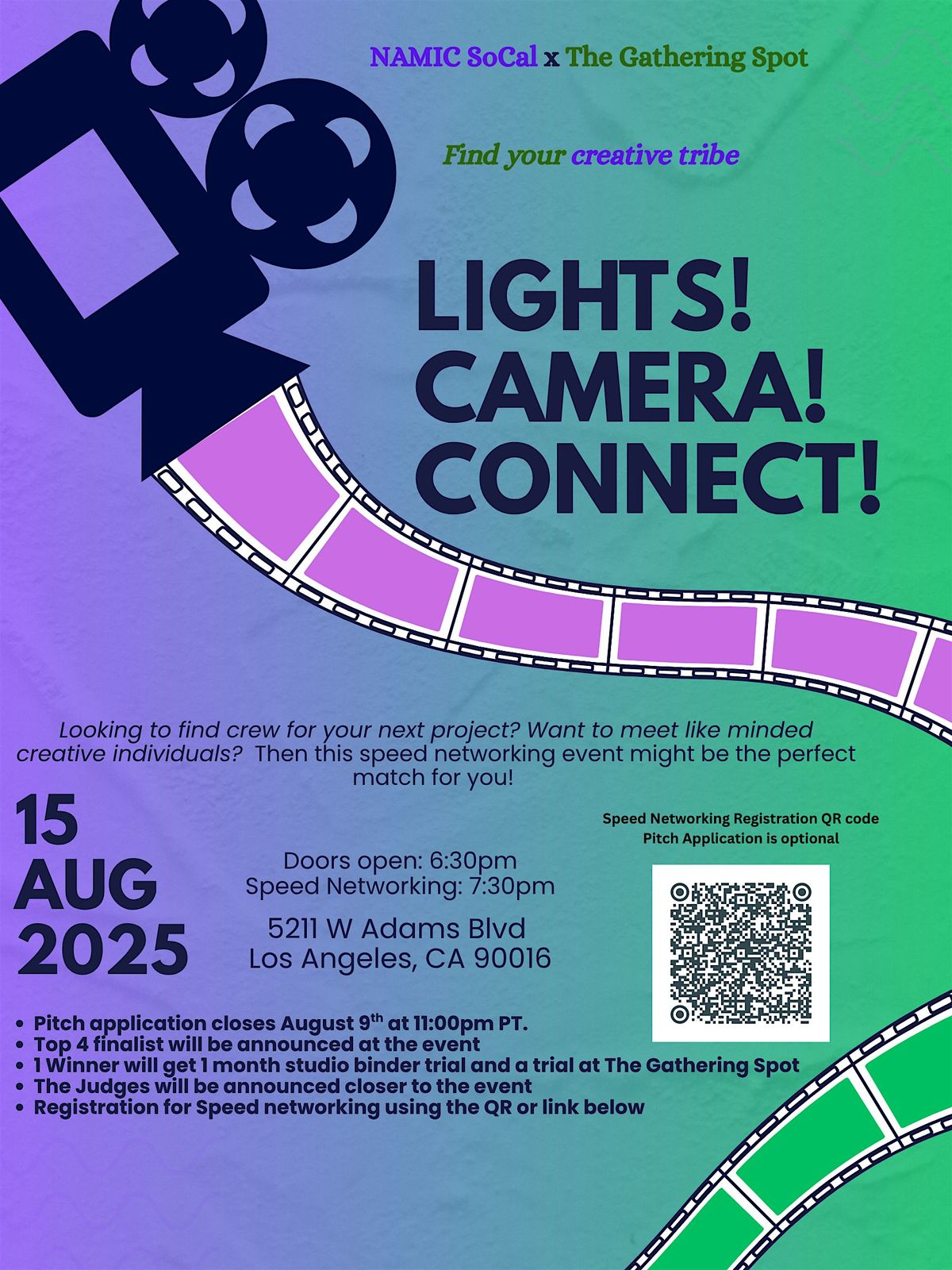 LIGHTS, CAMERA, CONNECT! LA FILM SPEED NETWORKING EVENT, 15 August | Event in Los Angeles | AllEvents