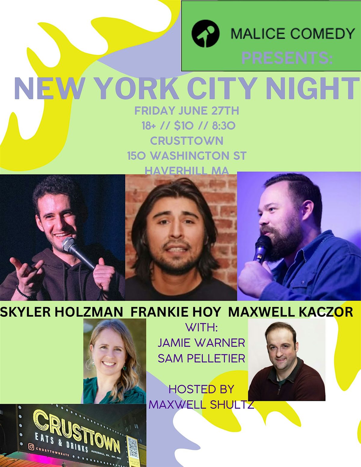 NYC Comedy night at Crusttown, 13 June | Event in Haverhill | AllEvents