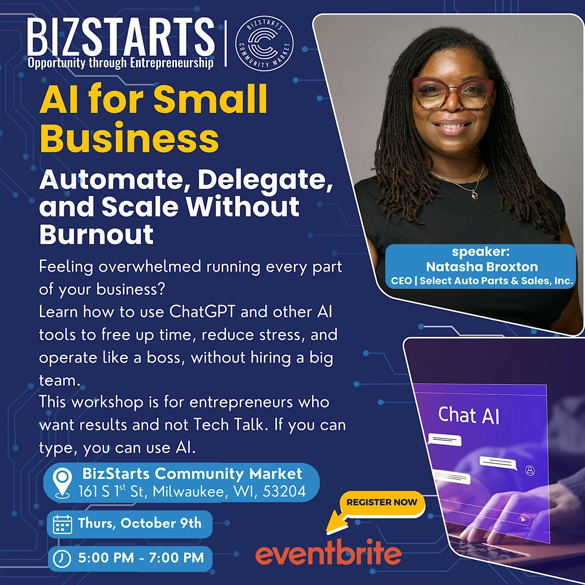AI for Small Business: Automate, Delegate, and Scale Without Burnout, 9 October | Event in Milwaukee | AllEvents