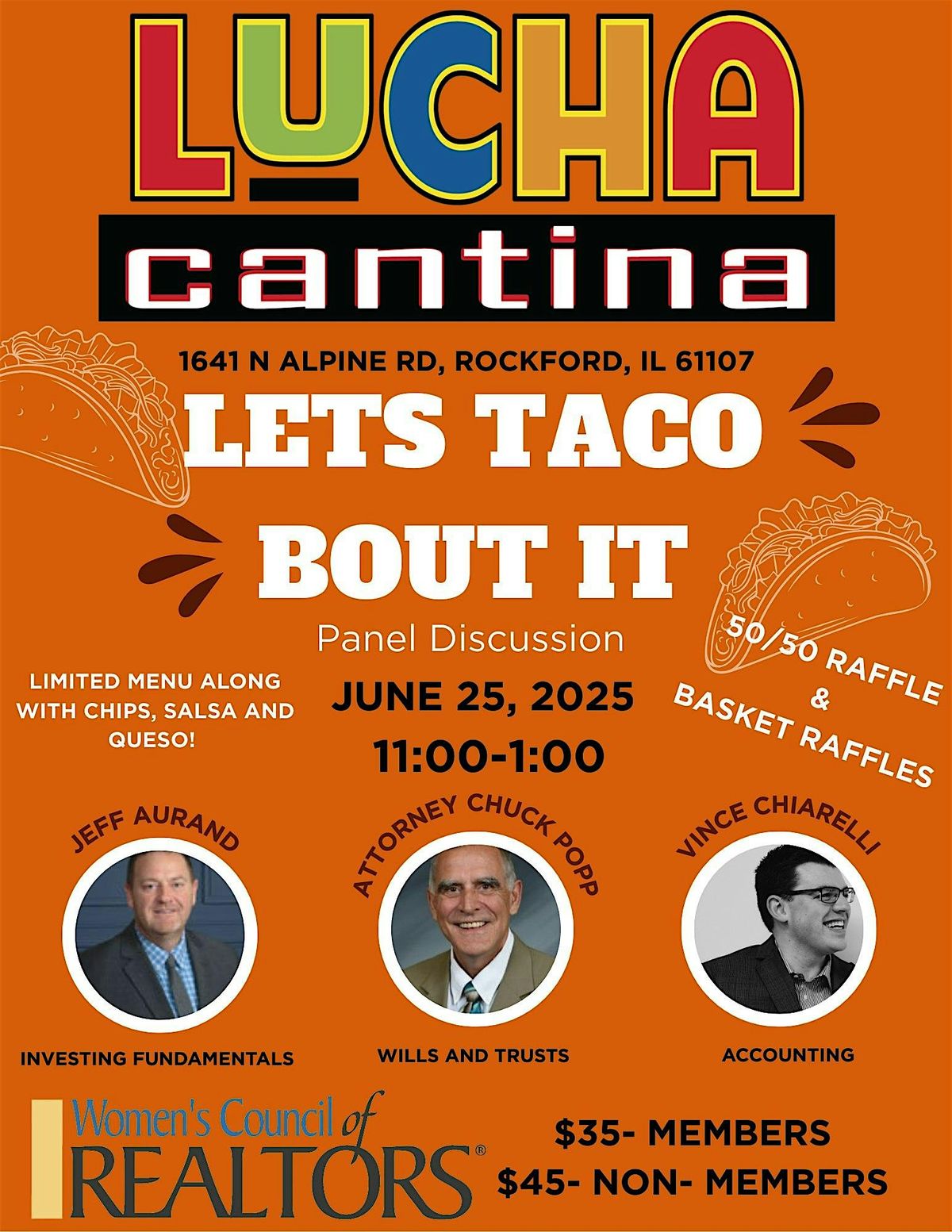 Lets Taco Bout It- Panel Discussion, 25 June | Event in Rockford | AllEvents