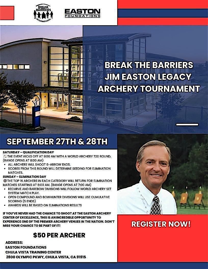 Break The Barriers      -      Jim Easton Legacy Archery Tournament, 27 September | Event in Chula Vista | AllEvents