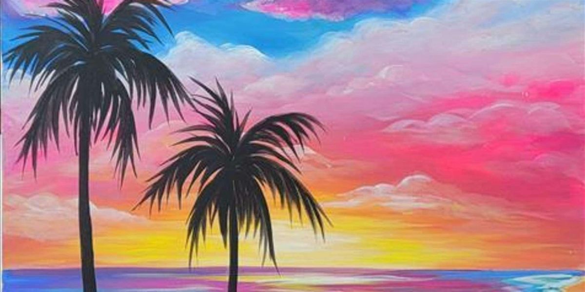 Sandy Beach Sunset Glow - Paint and Sip by Classpop!™, 18 July | Event in Pasadena | AllEvents