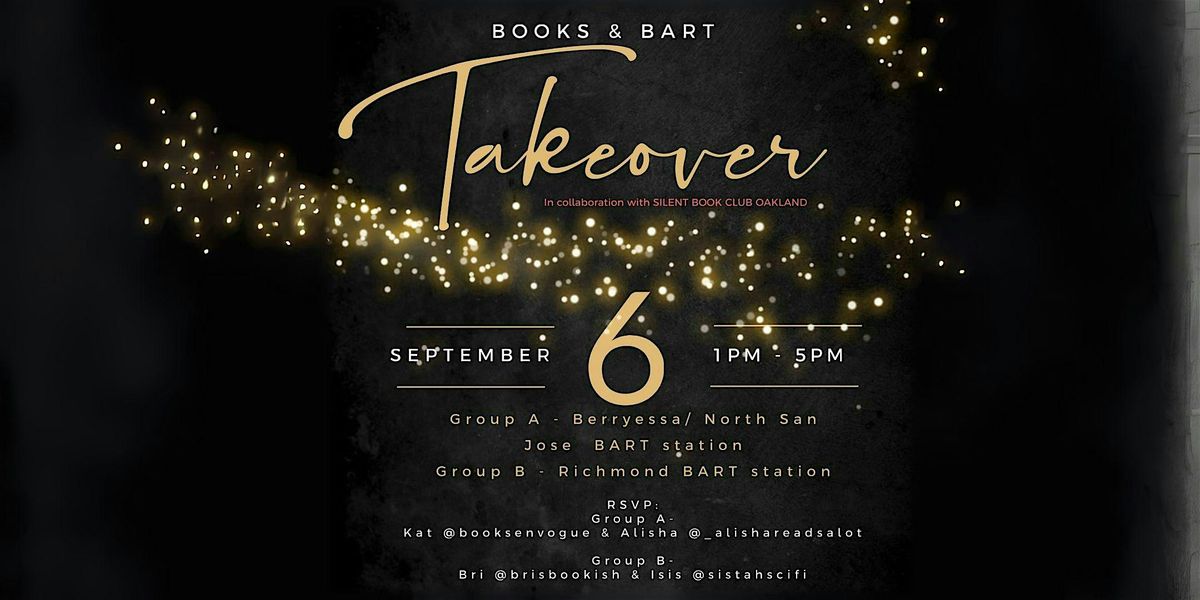Books & BART Takeover, 6 September | Event in Oakland | AllEvents