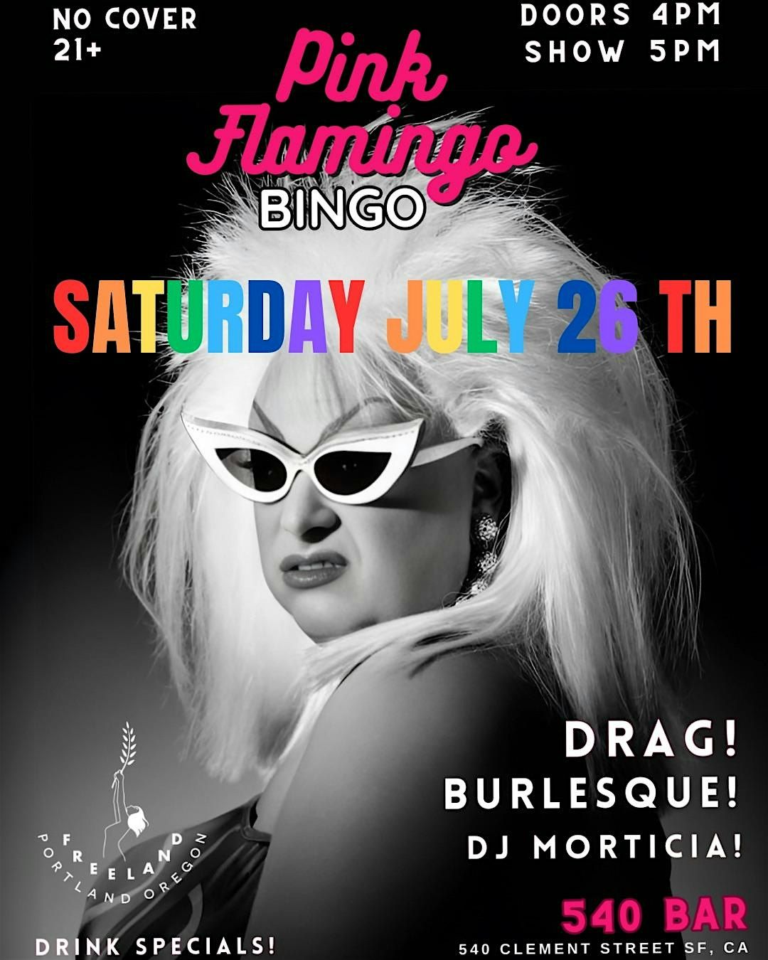 Pink Flamingo (Drag & Burlesque) Bingo: Pride in July! 7/26/25, 26 July | Event in San Francisco | AllEvents
