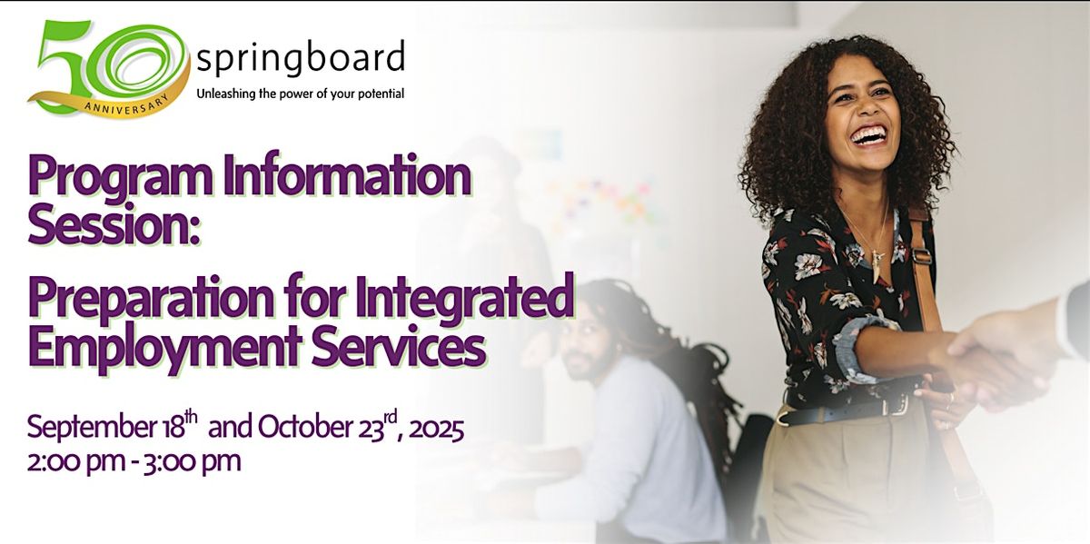 Program Information Session: Preparation for Integrated Employment Services, 23 October | Event in Toronto