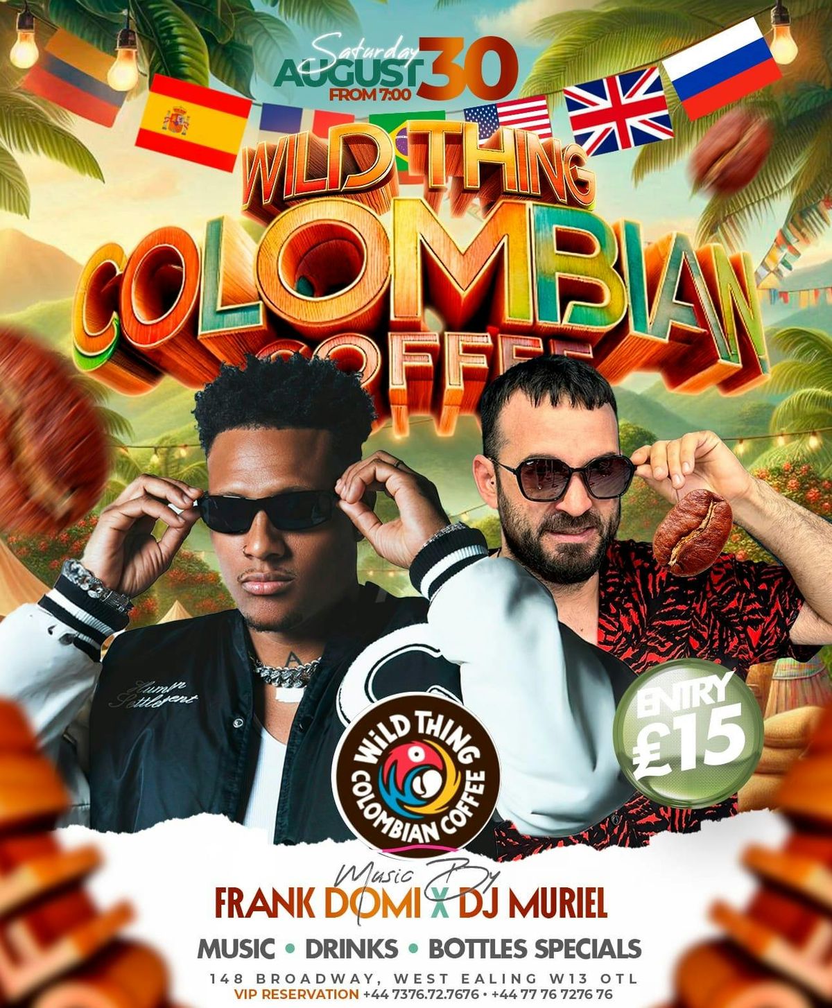 WILD THING COLOMBIAN COFFEE PARTY, 30 August | Event in Heston | AllEvents