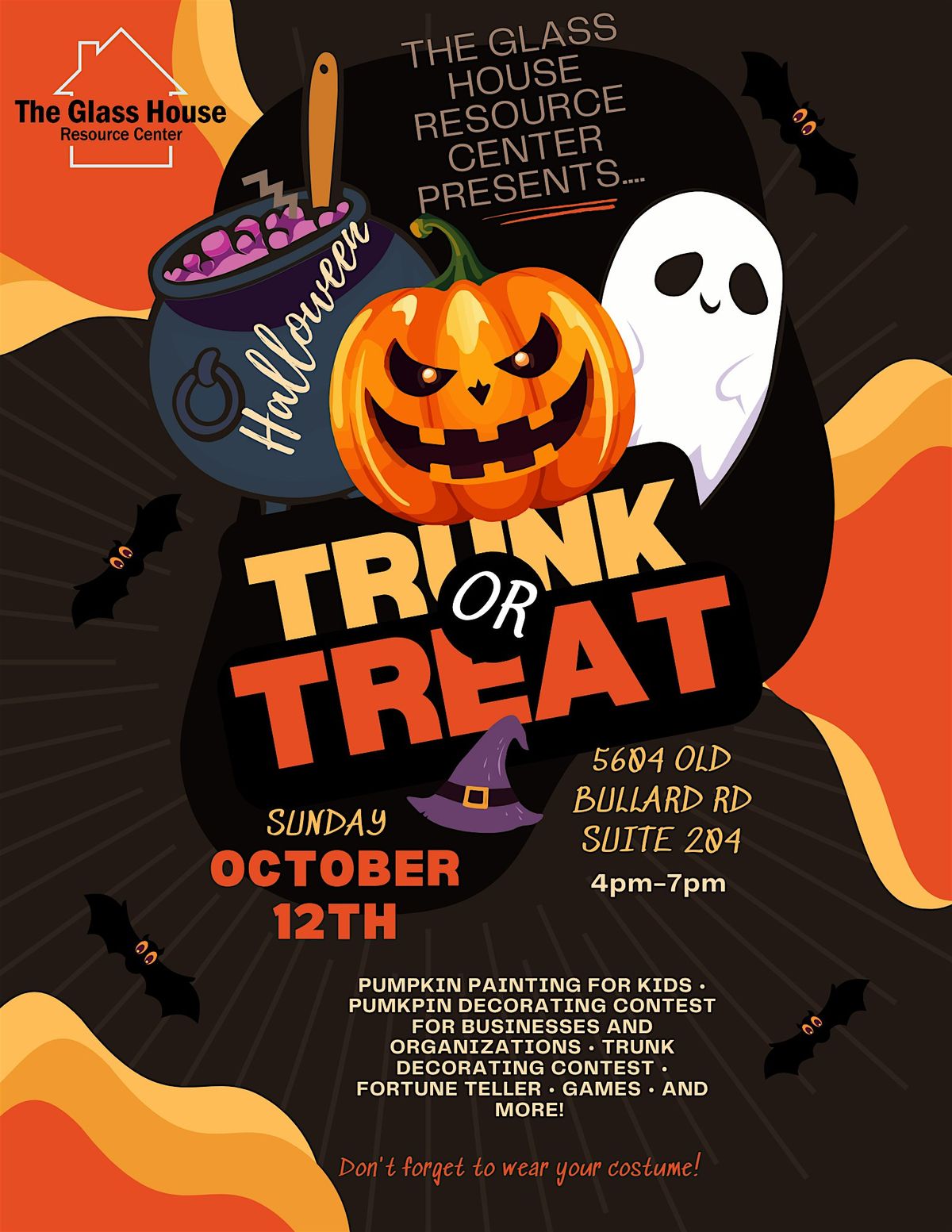 The Glass House Resource Center first annual Trunk or Treat, 13 October | Event in Tyler | AllEvents