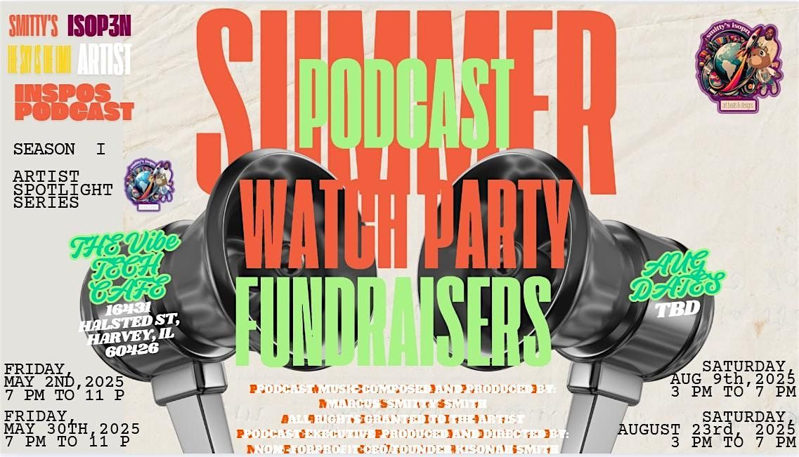 FUNDRAISER SMITTY'S ISOP3N ARTIST INSPOS PODCAST SUMMER WATCH PARTIES, 9 August | Event in Glenwood | AllEvents