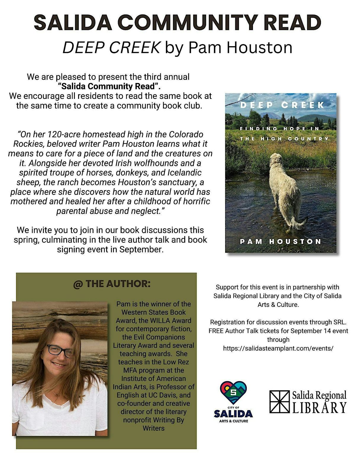 Salida Community Read Author Talk, 14 September | Event in Salida | AllEvents