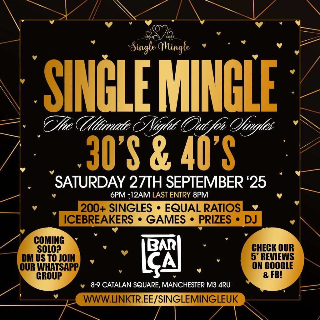 Single Mingle (MCR) - 30's & 40's - Saturday 27th September 2025, 27 September | Event in Manchester | AllEvents