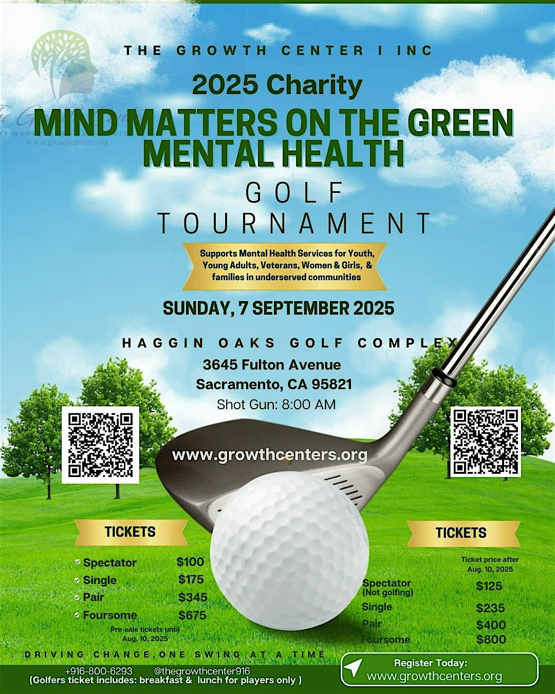 2025 Charity Mental Health Golf Tournament, 7 September | Event in Sacramento | AllEvents